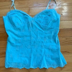 FANG  tank top blue size MED 100% cotton